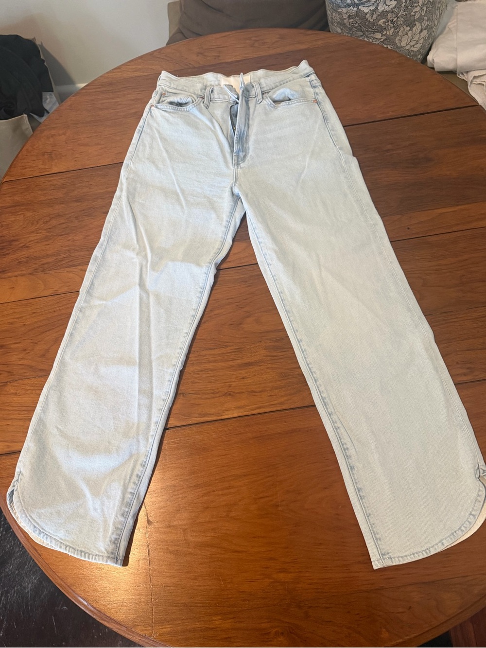 MOTHER The Rambler Light Wash Straight Leg Jeans - Picture 1 of 5
